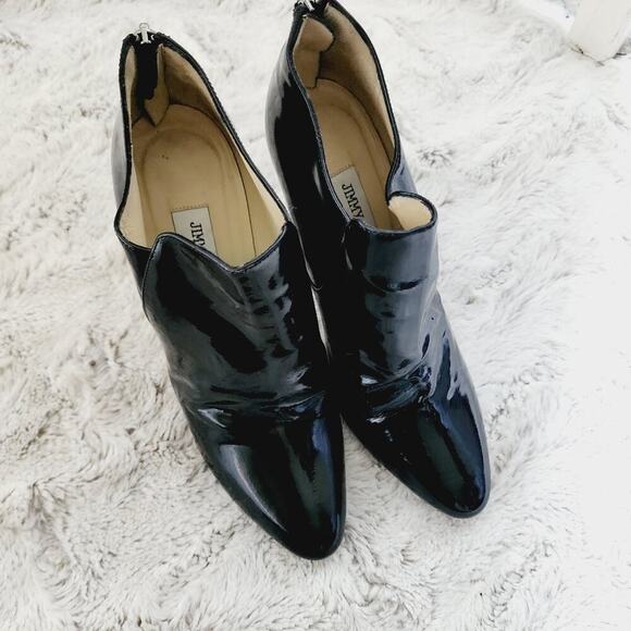 JIMMY CHOO ZIP BACK PATENT LEATHER HEELED BOOTIES SIZE 39 (9) - Picture 2 of 12